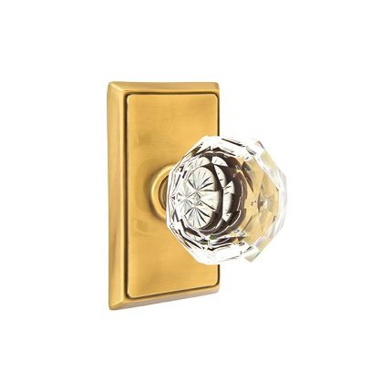 Emtek 8121CK American Heritage Diamond Crystal Knob, Rectangular Rosette