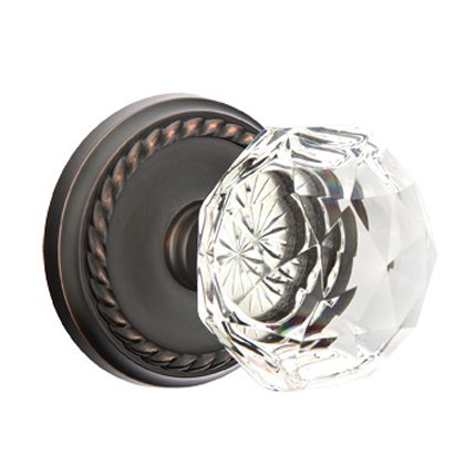 Emtek 8101CK American Heritage Diamond Crystal Knob, Rope Rosette