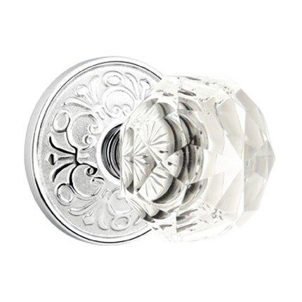 Emtek 8106CK American Heritage Diamond Crystal Knob, Lancaster Rosette