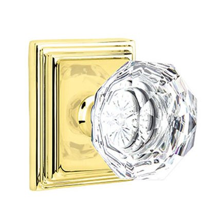 Emtek 8161CK American Heritage Diamond Crystal Knob, Wilshire Rosette