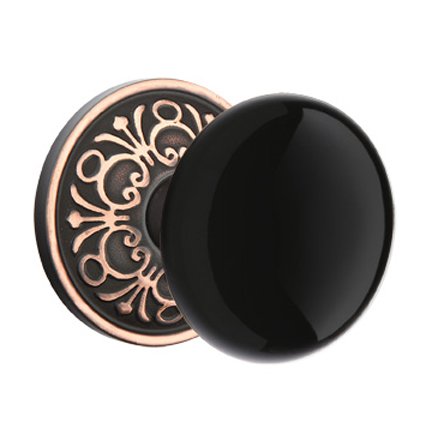 Emtek 8106EB American Heritage Ebony Knob, Lancaster Rosette