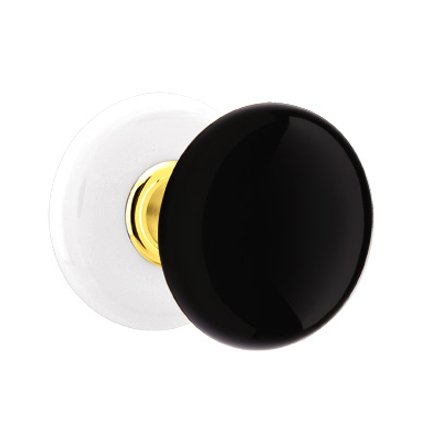 Emtek 8030EB American Heritage Classic Ebony Knob, Porcelain Rosette