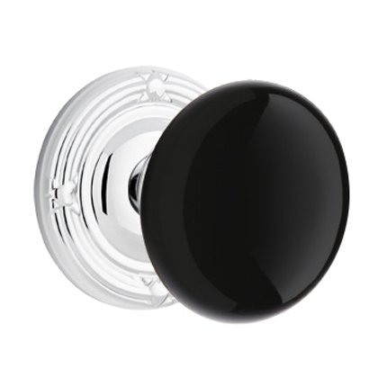 Emtek 8107EB American Heritage Ebony Knob, Ribbon & Reed Rosette