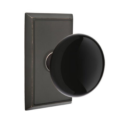 Emtek 8121EB American Heritage Ebony Knob, Rectangular Rosette