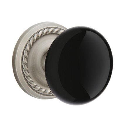 Emtek 8101EB American Heritage Ebony Knob, Rope Rosette