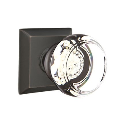 Emtek 8131GT American Heritage Crystal Georgetown Knob, Quincy Rosette