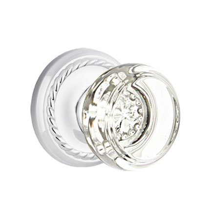 Emtek 8101GT American Heritage Crystal Georgetown Knob, Rope Rosette