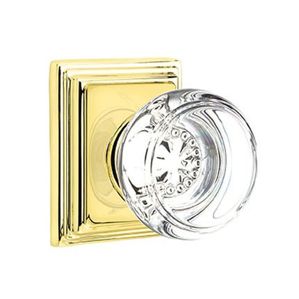 Emtek 8161GT American Heritage Crystal Georgetown Knob, Wilshire Rosette