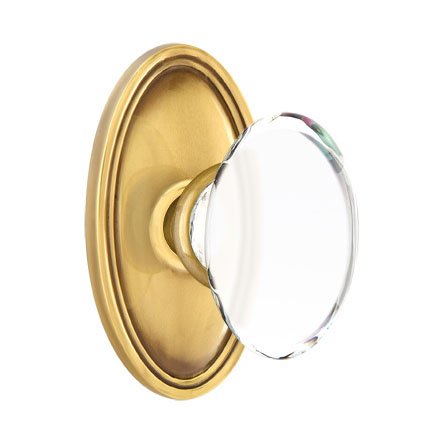 Emtek 8120HT American Heritage Crystal Hampton Knob, Oval Rosette
