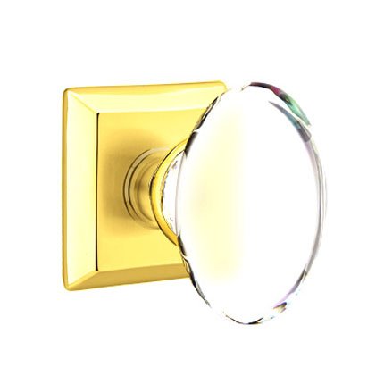 Emtek 8131HT Contemporary Oval Crystal Door Knob , Quincy Rosette