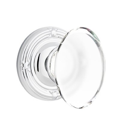 Emtek 8107HT American Heritage Crystal Hampton Knob, Ribbon & Reed Rosette