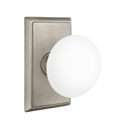 Emtek 8121IW American Heritage Ice White Knob, Rectangular Rosette