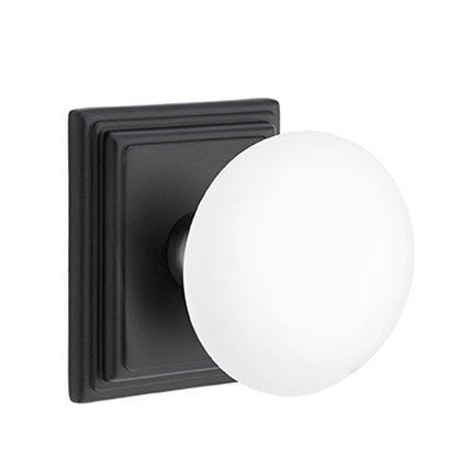 Emtek 8161IW American Heritage Ice White Knob, Wilshire Rosette