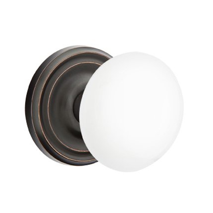 Emtek 8100IW American Heritage Ice White Knob, Regular Rosette