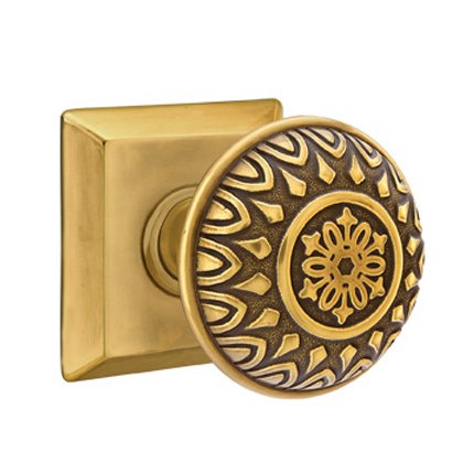 Emtek 8131LN American Heritage Classic Brass Lancaster Knob, Quincy Rosette