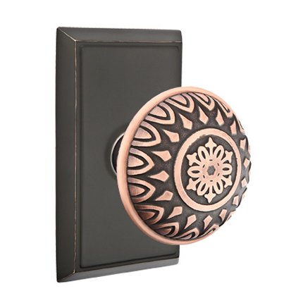 Emtek 8121LN American Heritage Classic Brass Lancaster Knob, Rectangular Rosette