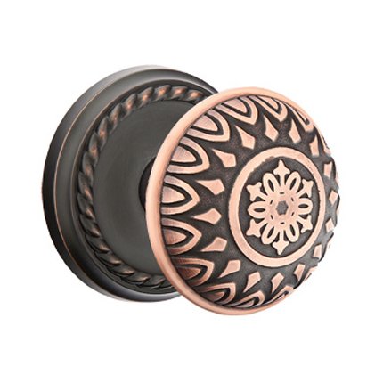 Emtek 8101LN American Heritage Classic Brass Lancaster Knob, Rope Rosette