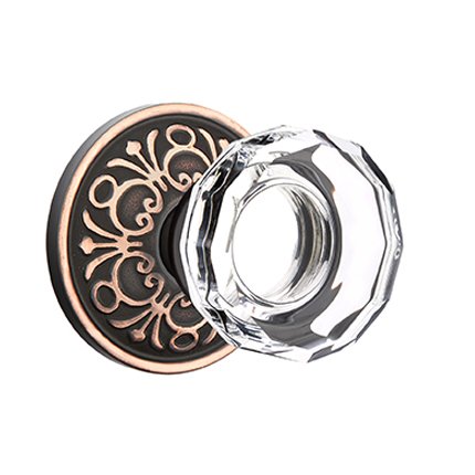 Emtek 8106LW American Heritage Lowell Crystal Knob, Lancaster Rosette