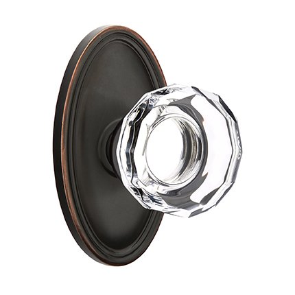 Emtek 8120LW American Heritage Lowell Crystal Knob, Oval Rosette
