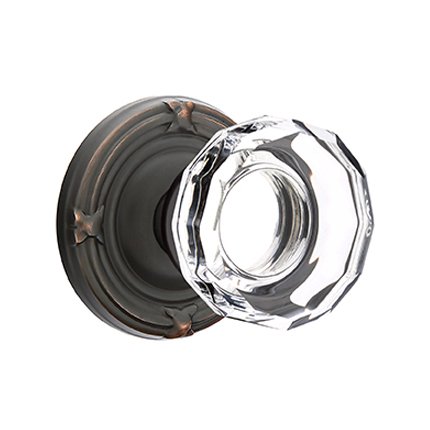 Emtek 8107LW American Heritage Lowell Crystal Knob, Ribbon & Reed Rosette