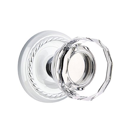 Emtek 8101LW American Heritage Lowell Crystal Knob, Rope Rosette