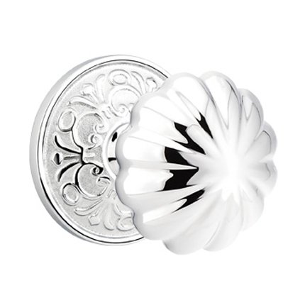 Emtek 8106MN American Heritage Classic Brass Melon Knob, Lancaster Rosette