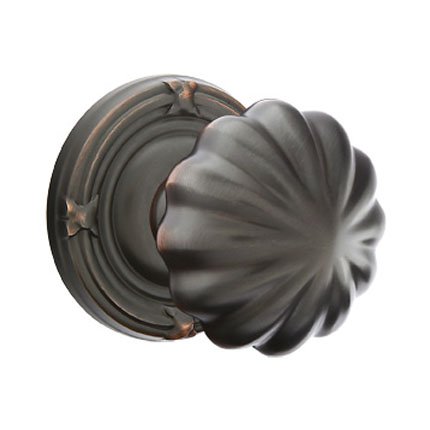 Emtek 8107MN American Heritage Classic Brass Melon Knob, Ribbon & Reed Rosette