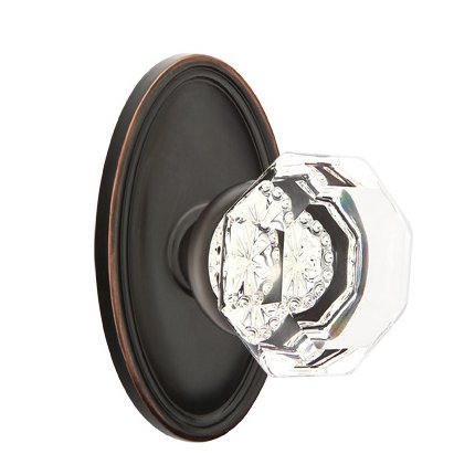 Emtek 8120OT American Heritage Crystal Old Town Clear Knob, Oval Rosette