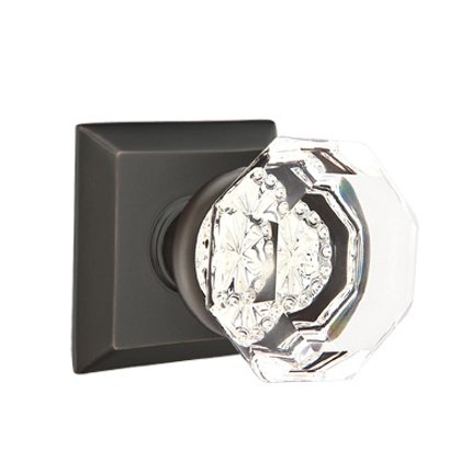 Emtek 8131OT American Heritage Crystal Old Town Clear Knob, Quincy Rosette