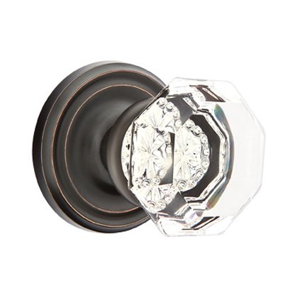 Emtek 8100OT American Heritage Crystal Old Town Clear Knob, Regular Rosette