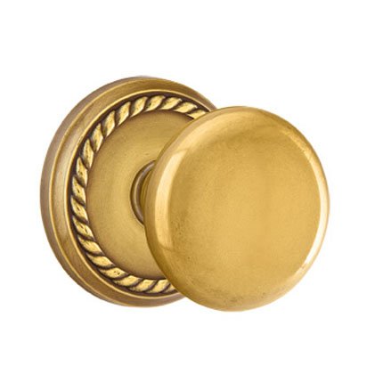 Emtek 8101P American Heritage Classic Brass Providence Knob, Rope Rosette