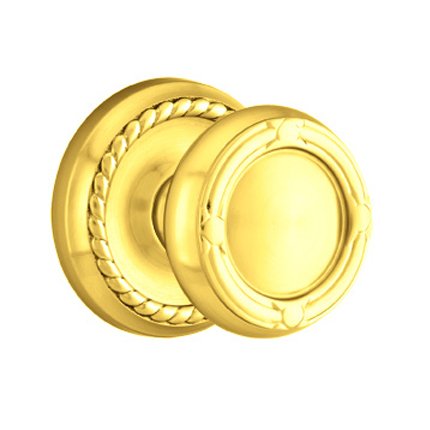 Emtek 8101RBK American Heritage Classic Brass Ribbon & Reed Knob, Rope Rosette