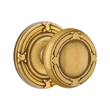 Emtek 8107RBK American Heritage Classic Brass Ribbon & Reed Knob, Ribbon & Reed Rosette