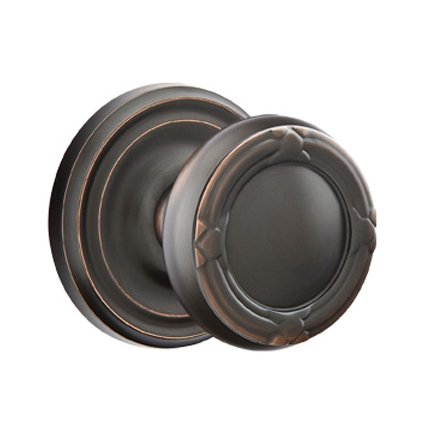 Emtek 8100RBK American Heritage Classic Brass Ribbon & Reed Knob, Regular Rosette