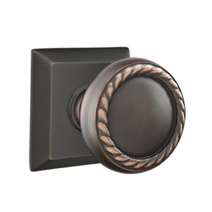 Emtek 8131RK American Heritage Classic Brass Rope Knob, Quincy Rosette