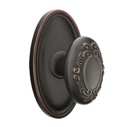 Emtek 8120V American Heritage Classic Brass Victoria Knob, Oval Rosette