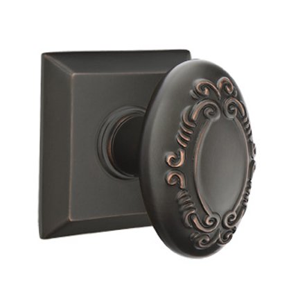 Emtek 8131V American Heritage Classic Brass Victoria Knob, Quincy Rosette