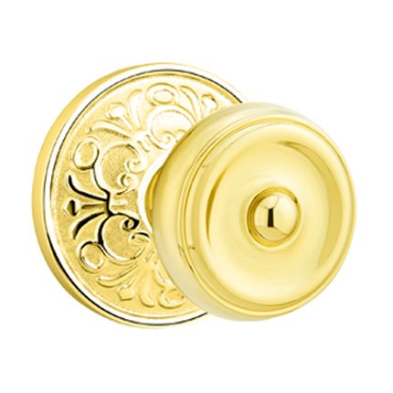 Emtek 8106W American Heritage Classic Brass Waverly Knob, Lancaster Rosette