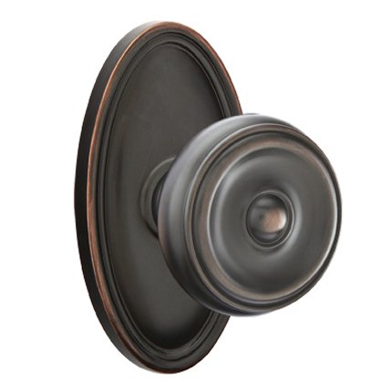Emtek 8120W American Heritage Classic Brass Waverly Knob, Oval Rosette
