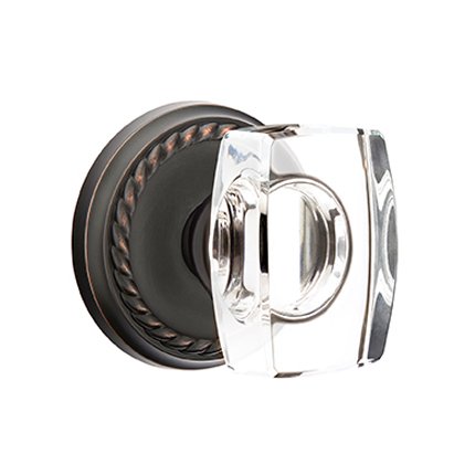 Emtek 8101WS American Heritage Windsor Crystal Knob, Rope Rosette