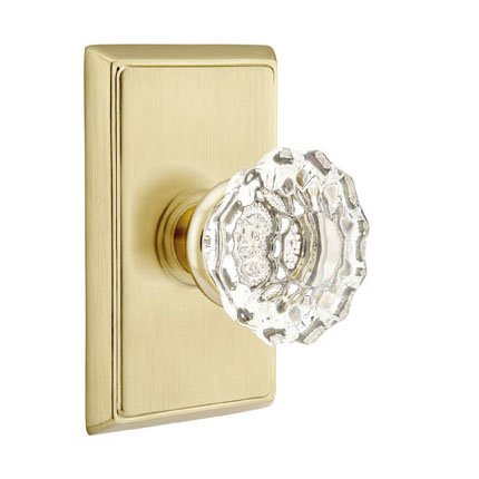 Emtek 8121AS American Heritage Crystal Astoria Knob, Rectangular Rosette