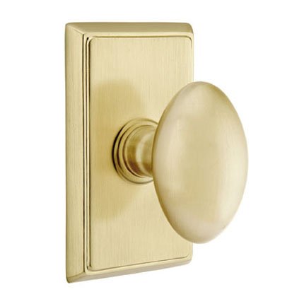 Emtek 8121E American Heritage Classic Brass Egg Knob, Rectangular Rosette