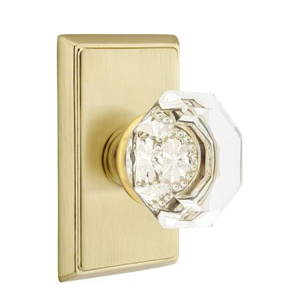 Emtek 8121OT American Heritage Crystal Old Town Clear Knob, Rectangular Rosette