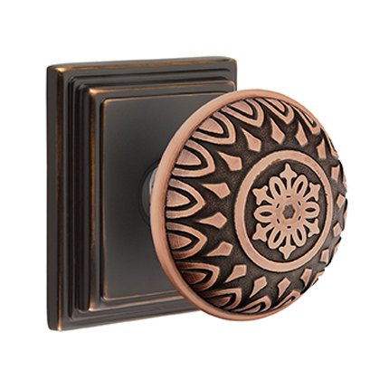 Emtek 8161LN American Heritage Classic Brass Lancaster Knob, Wilshire Rosette