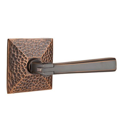 Emtek 5106AC American Heritage Arts & Crafts Lever, Arts & Crafts Hammered Rosette
