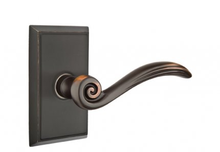 Emtek 8121EN American Heritage Classic Brass Elan Lever, Rectangular Rosette