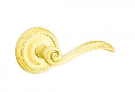 Emtek 8101EN American Heritage Classic Brass Elan Lever, Rope Rosette