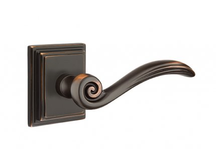 Emtek 8161EN American Heritage Classic Brass Elan Lever, Wilshire Rosette