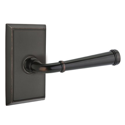 Emtek 8121ME American Heritage Classic Brass Merrimack Lever, Rectangular Rosette