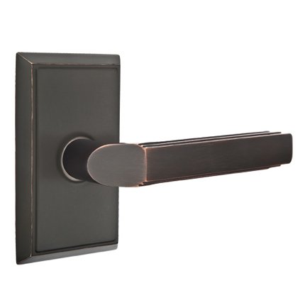 Emtek 8121M American Heritage Classic Brass Milano Lever, Rectangular Rosette